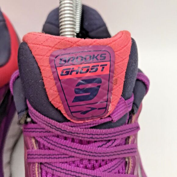 Brooks Ghost 9 Running Shoes 1202251B563 Women's 8.5 Purple Pink Lace Up Sneaker - Picture 12 of 13